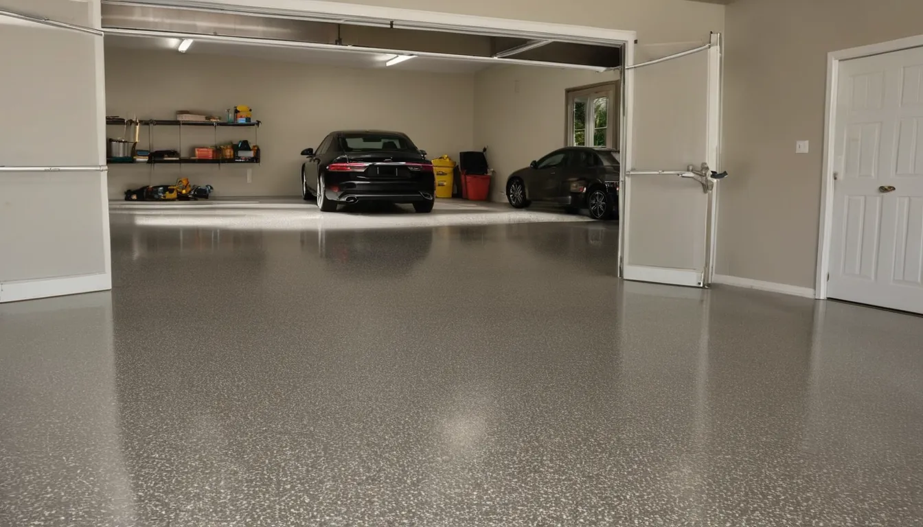 Homeowner and provider reviewing a freshly coated epoxy garage floor in a Crystal Lake home